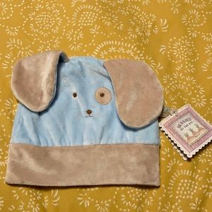 NWT Bunnies by the Bay Pup Hat Soft Cozy Baby Hat Blue and Brown